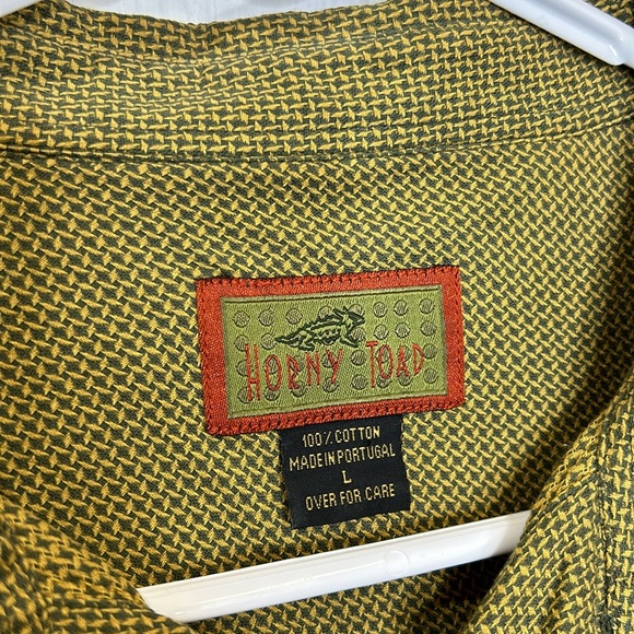 Horny Toad Button Down Shirt Men's Large Short Sleeve 100% Cotton - Picture 3 of 4